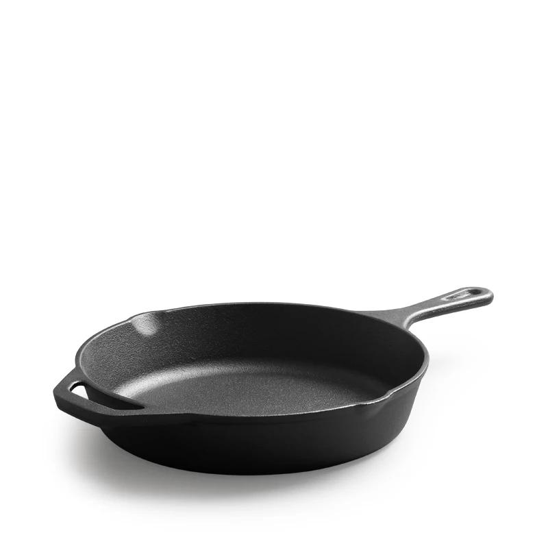 10 inch 12 inch cast iron  round frying pan skillet with handle