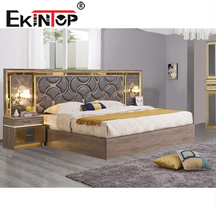Ekintop Горячая Распродажа Новый дизайн king size кожаная кровать с