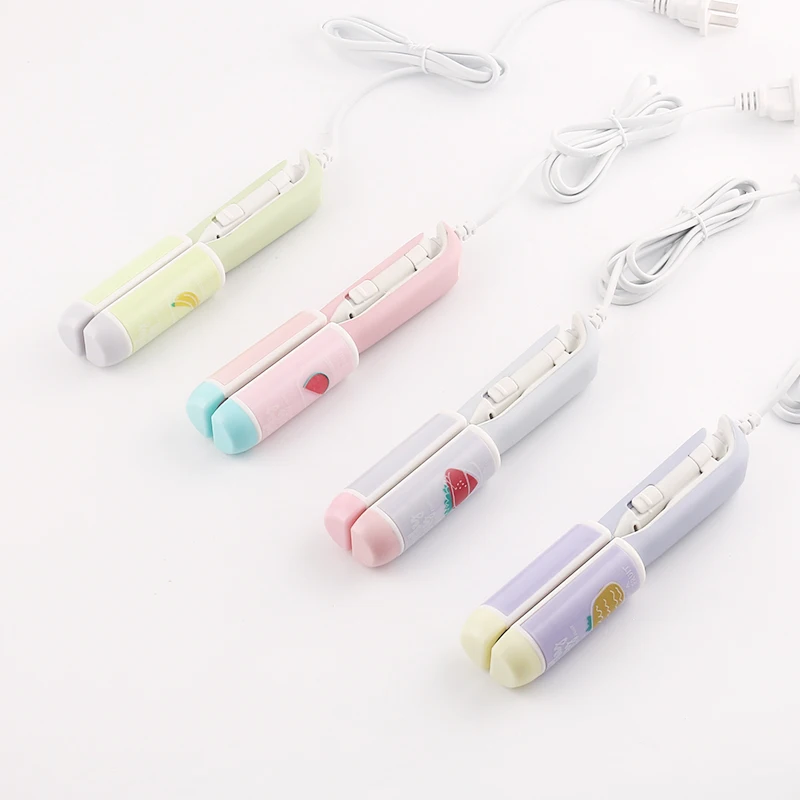 Hot Sale 2-in-1 Ceramic Hair Curler & Straightener Mini Portable Flat Iron Girls Travel-friendly PTC Heater Battery Power Source