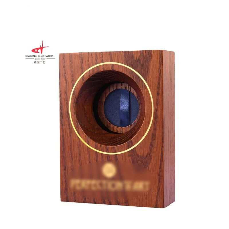 3' custom holder coin stand display wood box coin holder wooden commemorative coin gift box