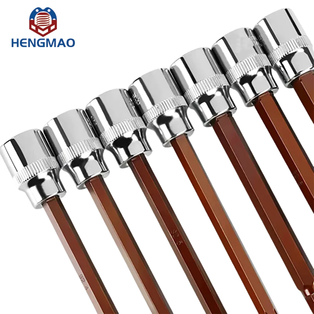 Factory Supply Chrome-Finish Steel Socket Wrench Screwdriver Hand Repairing Tools Hex Torx Square