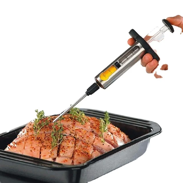 Large 304Stainless Steel Turkey BBQ Quick Meat Needle Sauces Flavor Marinade Injector Syringe