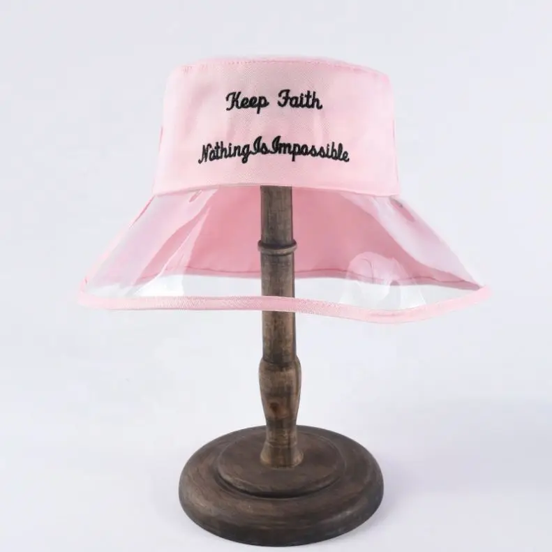 2019 New Teenager Women Men PVC Transparent Bucket Hat with Embroidery Letters