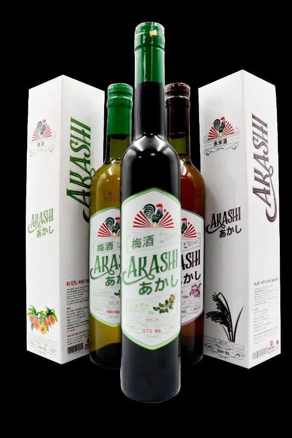 Fruit Wine Beverage Liquor Glass Bottle AKASHI 750ml black sticky rice liquor