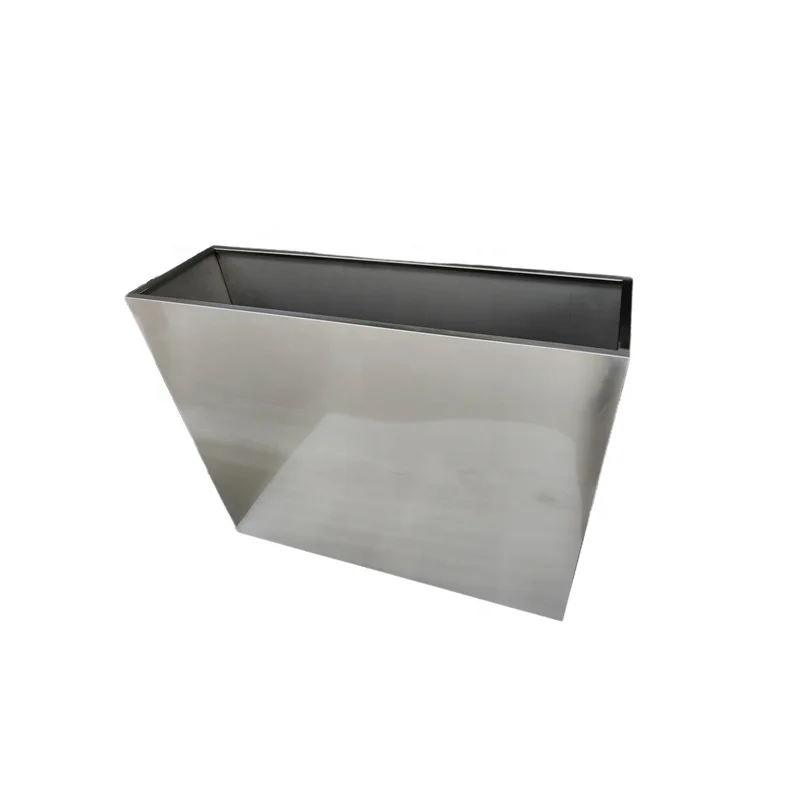 outdoor garden street furniture large rectangular metal planter outside aluminium plant box stainless steel flower pot