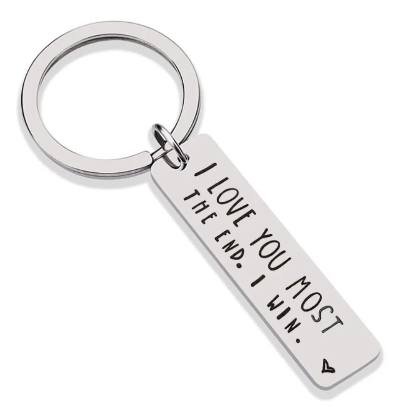  I LOVE YOU MORE я никогда не буду любить тебя до конца пара милый брелок для ключей влюбленных Парень Девушка подарочные брелки подарки ко дню Святого