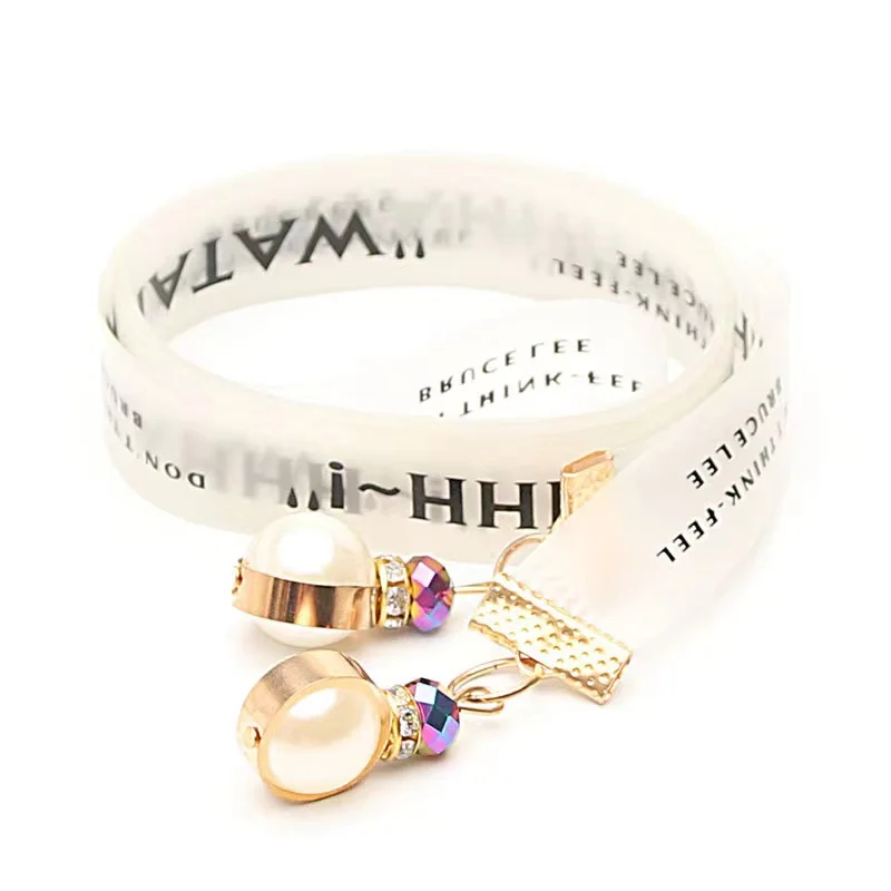 TPU transparent three-dimensional letter pearl pendant waist chain all-match dress dress decorative belt