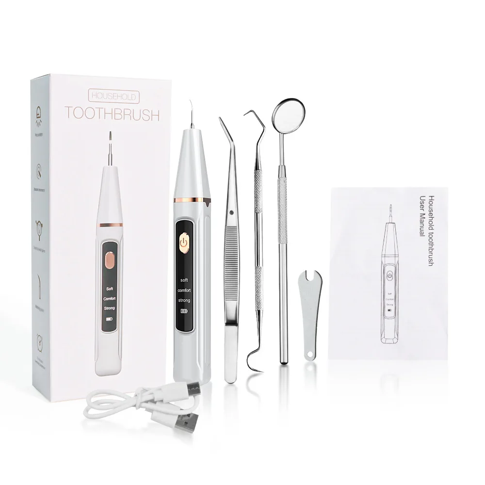 Ultrasonic Dental Cleaner Electric Teeth Cleaner Kit Dental Ultrasonic Calculus Remover Machine Tooth Stains Tartar Removal Tool