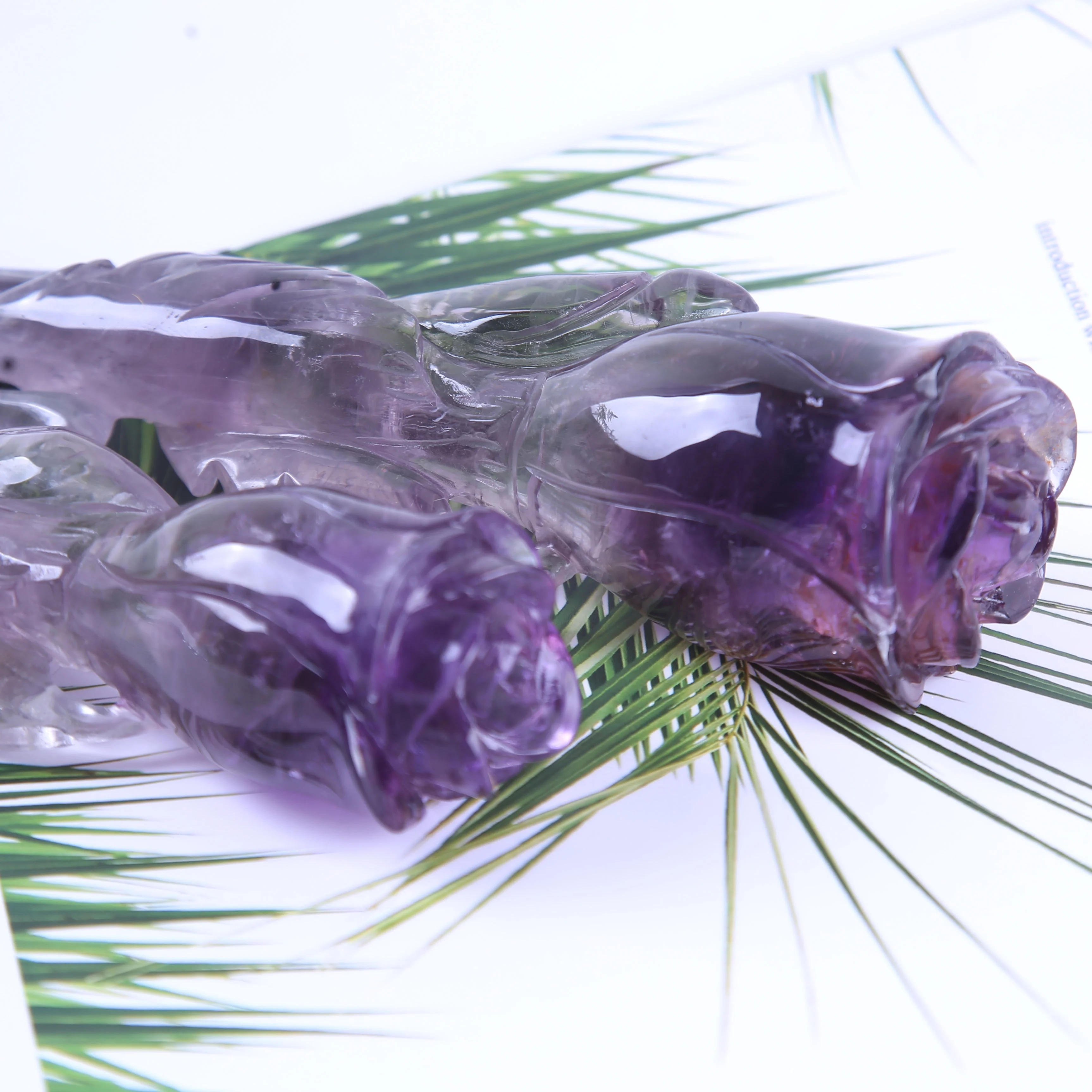 
Natural Purple Crystal Quartz Rose Points Amethyst Points Brazil Amethyst Rose Wands Points 