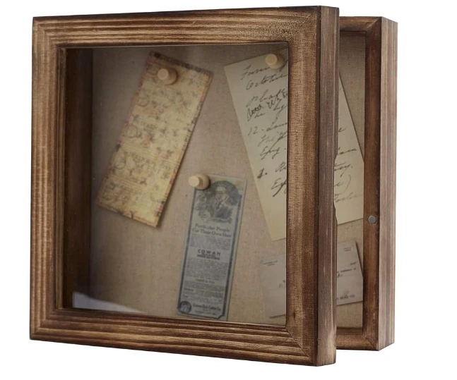 Hot sale Shadow Boxes Display Case with Linen Back Memorabilia Awards Medals Bouquet Photos Picture Badge Wedding Memory Box