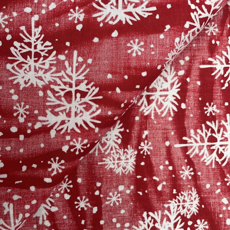 Hot Selling Beautiful Customized Snowflake Printing New Year Design Cotton Fabric
