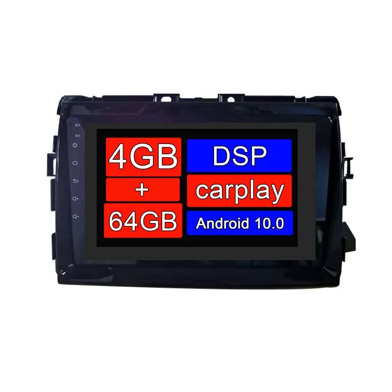 GPS Automotive Head Unit 4+64GB MP5 Touch Screen Android Car Stereo Radio for Toyota overlord imports previa Estima Tarago