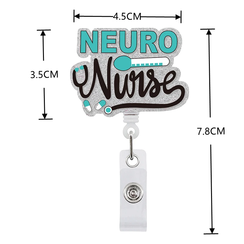 Medical Nurse Sublimation   logo Holder Retractable Alligator clip Yoyo ID card holder Acrylic Badge Reel