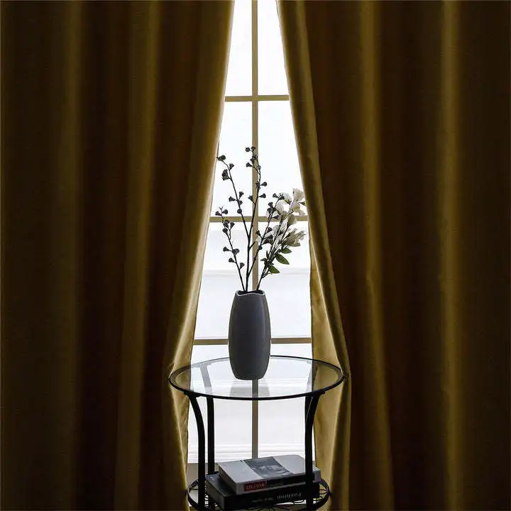 Wholesale Solid Color Polyester High Shading Finished Curtain Blackout Curtain Fabric For Living Room Bedroom