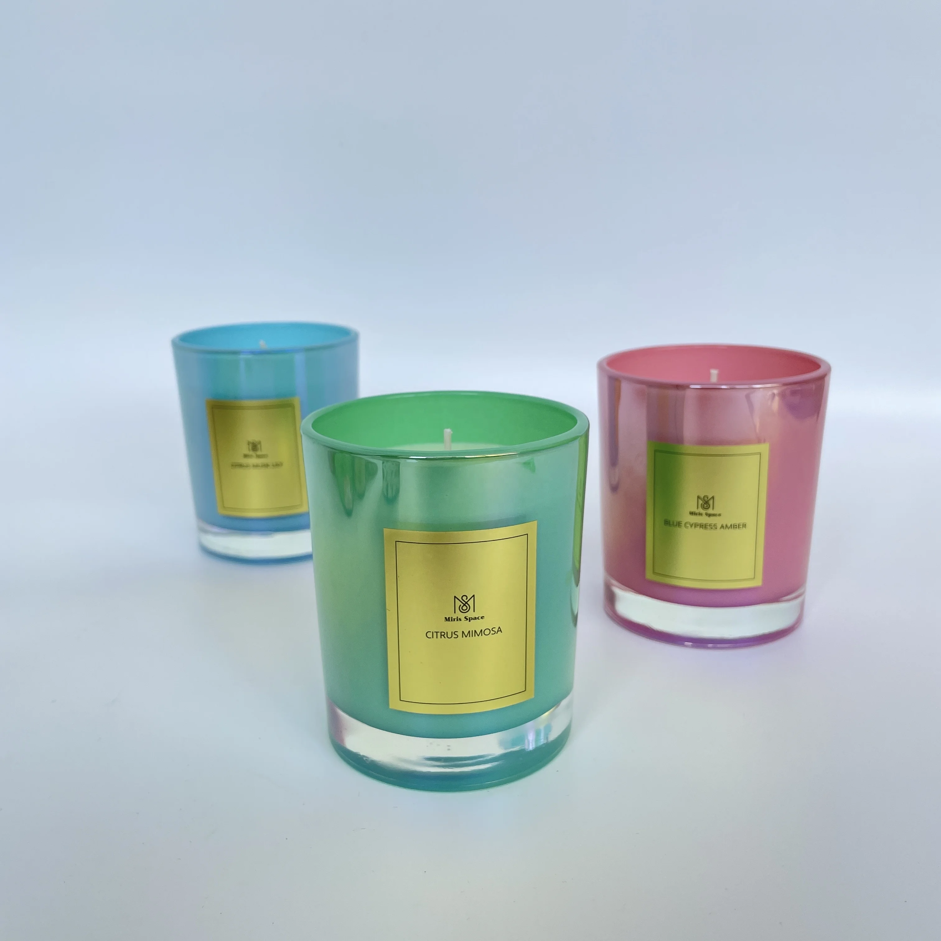 Wholesales Vanilla Electroplating Glass Electroplated Candle Custom Color Private Label Luxury Candles Candle Soy Wax Natural
