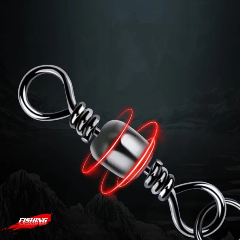 SEASKY Barrel Fishing Swivel With Safety Snap Fishing Lure Line Connector Snap Swivels Solid Ring Fishing Tackle Accessories