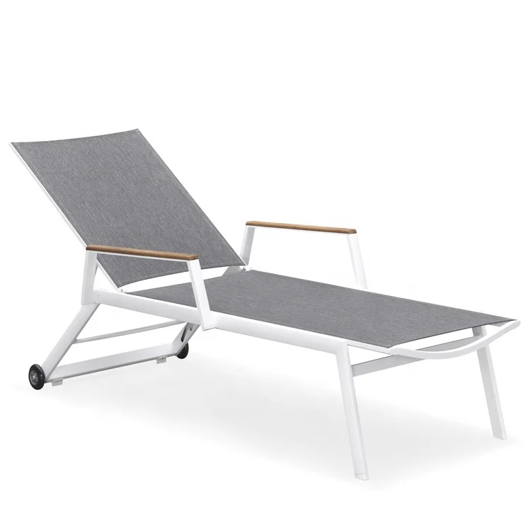 
Оптовая продажа Роскошная уличная мебель шезлонг с подлокотником 