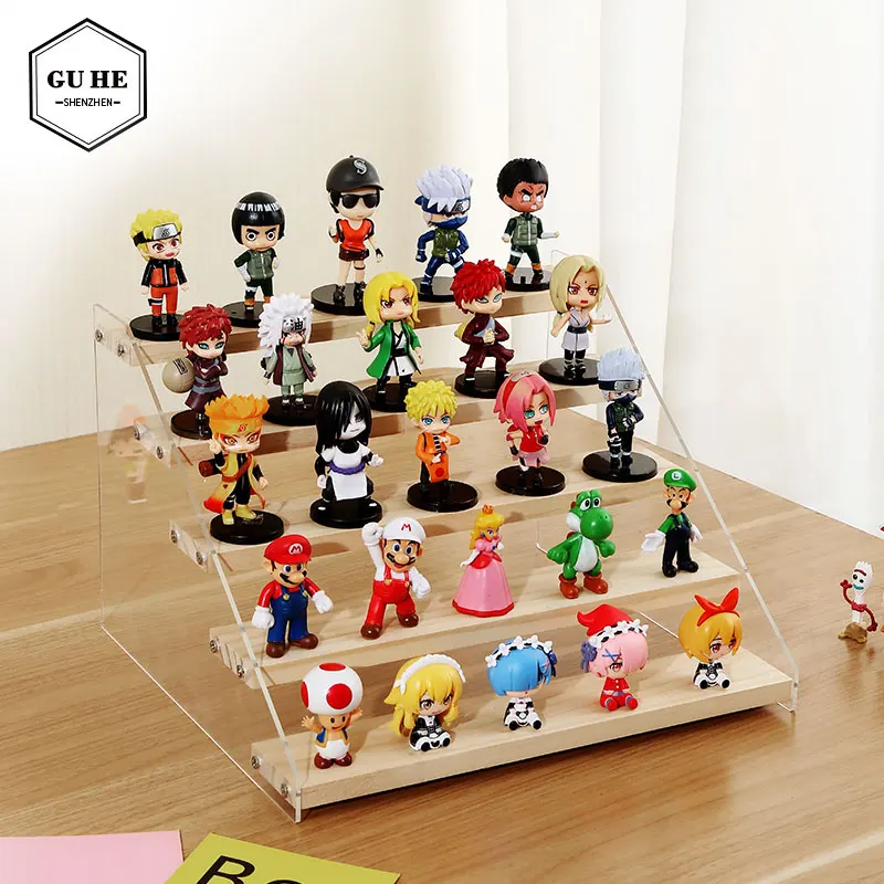 Fashion Bubble Matt doll blind box display box Acrylic transparent multi-layer ladder model display stand Cosmetics storage rack