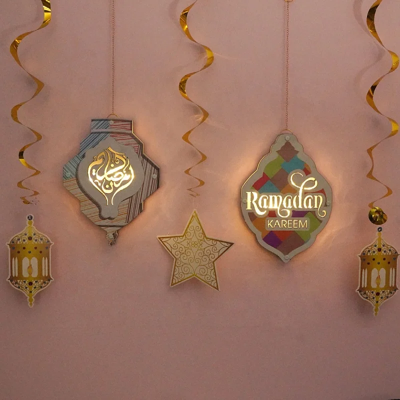 Amazon Muslim ramadan and eid decoration LED ramadan kareem lantern craft decoration ramadan