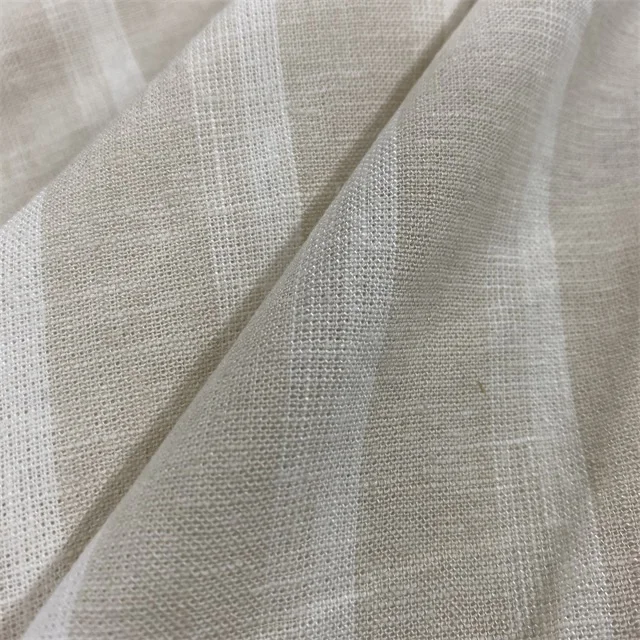 55%linen 45%rayon reactive yarn dyed men shirts woven fabric
