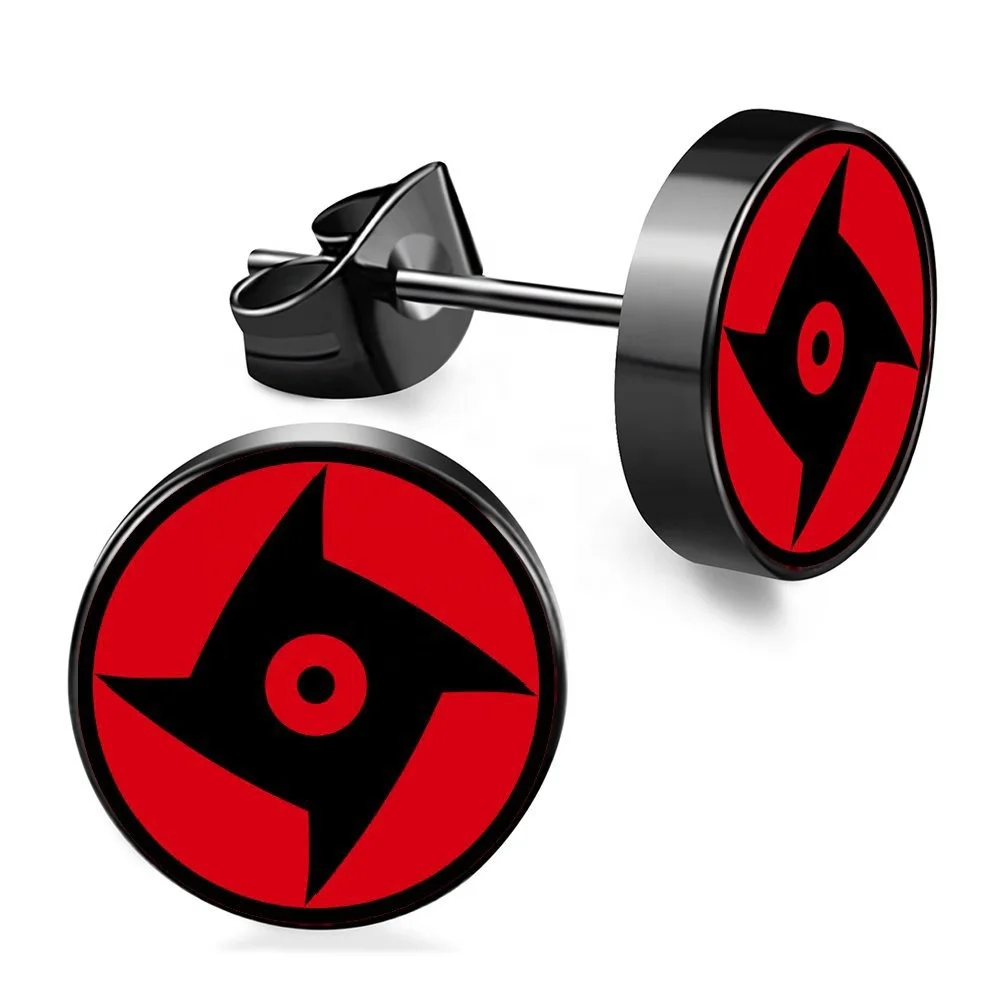 Серьги Narutos 8 мм из нержавеющей стали серьги японского аниме Akatsuki