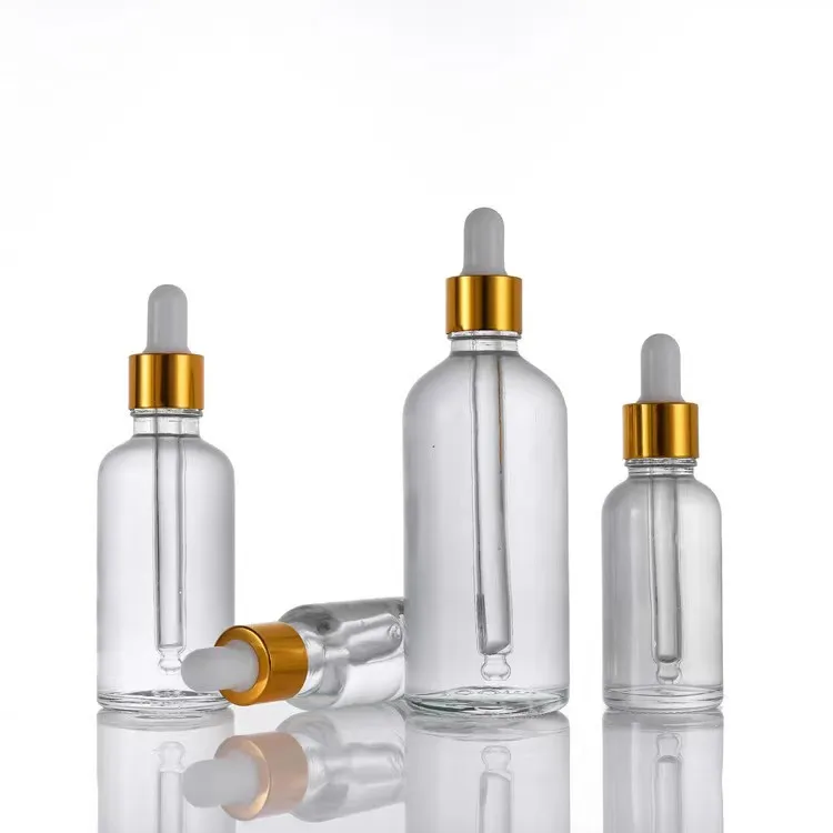 Hot Selling 1oz 30ml 50ml Transparent Glass Dropper Essential Oil Bottle Tincture Bottle with Dropper Pipettes