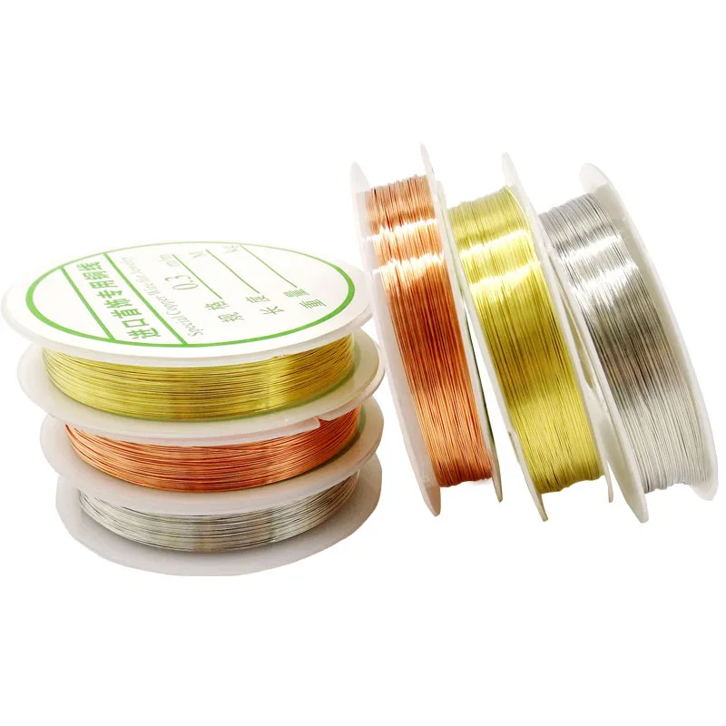 1 Roll 0.2/0.3/0.4/0.5/0.6/0.8/1mm Sturdy Copper Wire Beading Wire For Bracelet Necklace DIY Jewelry Making Accessories