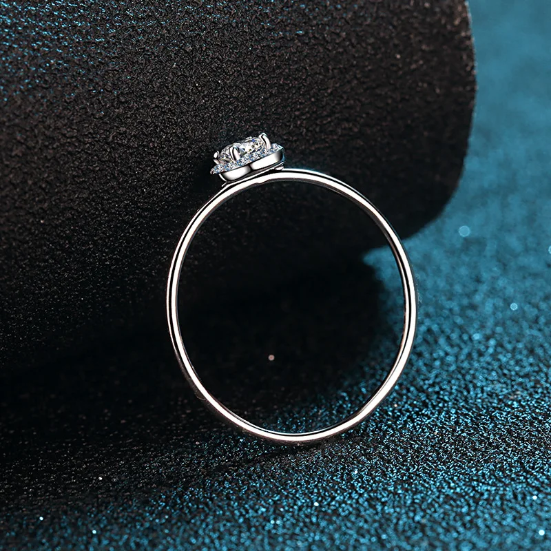 Hot Selling Woman Dainty Jewelry Chakra Platinum Plated Sterling Silver 925 Moissanite Diamond Rings For Girls