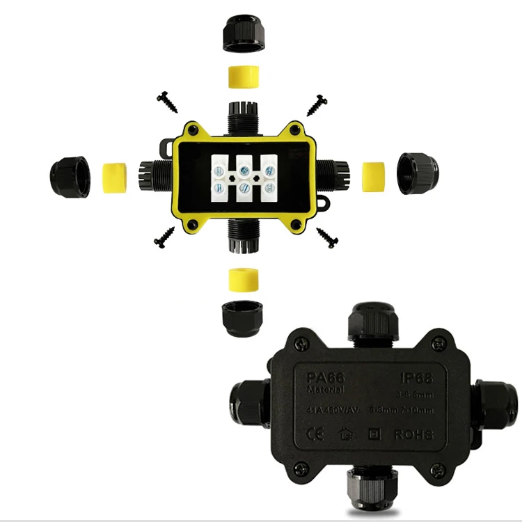 2 ways plastic junction pa6 small box waterproof