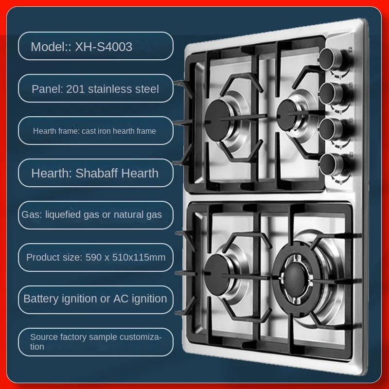 Manufacturer Cooking appliance 3 gas burner cooktops 24 inch estufa empotrable a gas de vidrio templado LPG/NG for sale