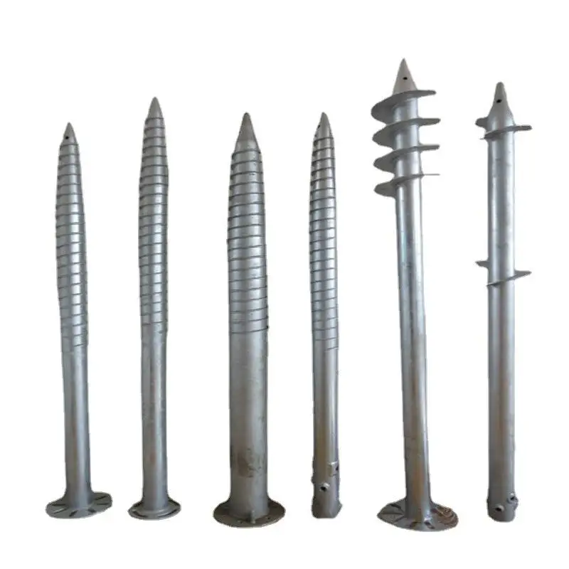 Customized galvanized steel ground screw piles for solar mounting system earth ground screw anchor price
