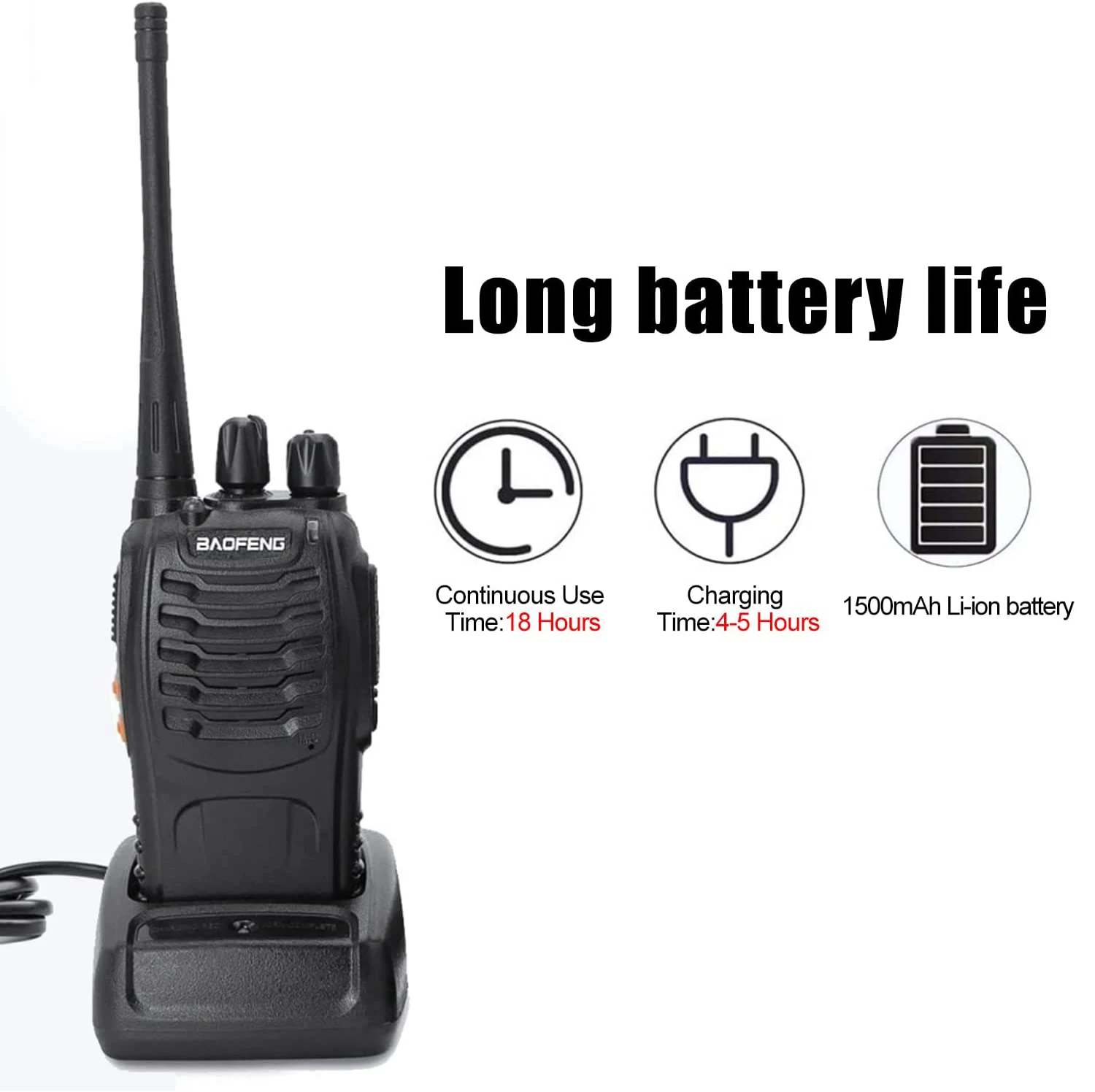 Baofeng 888S Dual Band Handheld Walkie Talkie BF-888S Transceiver 3W Output Power 400-470MHz Frequency Ran GMRS Mobile Radio