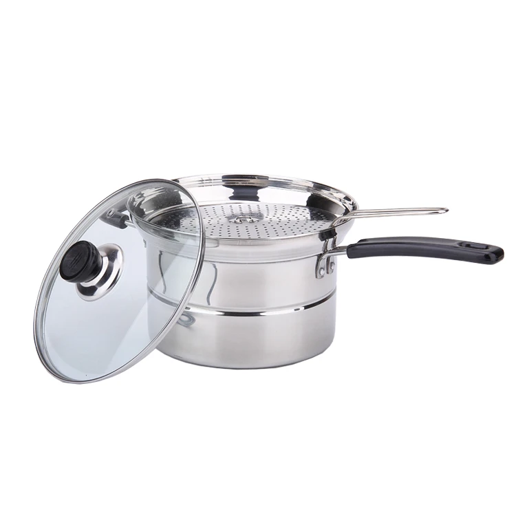 High Quality Kitchenware Stainless Steel Noodle Pot with Steamer Colander Kitchenware Noodle Pot