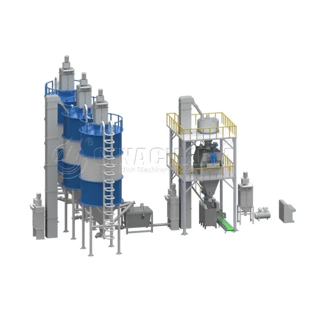 The most popular 10-15TPH automatic dry mortar equipment automatic dry mortar mixer cement silo large capacity