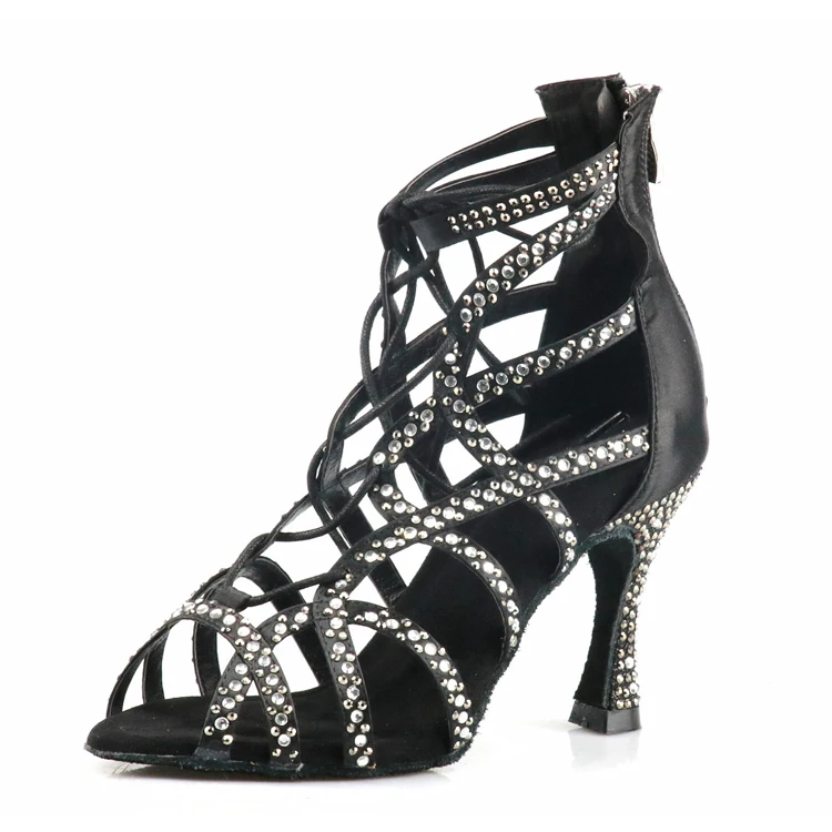 2021 Beautiful Silk Shining dance shoes Fashion Open Toe High Heels latin dance shoes