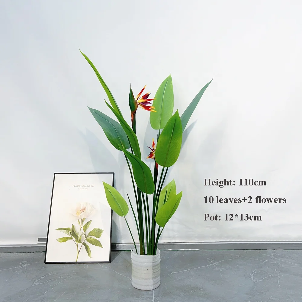 Strelitzia Reginae Artificial Traveler Banana Bird Of Paradise Plant with bonsai For Home and Garden decoration