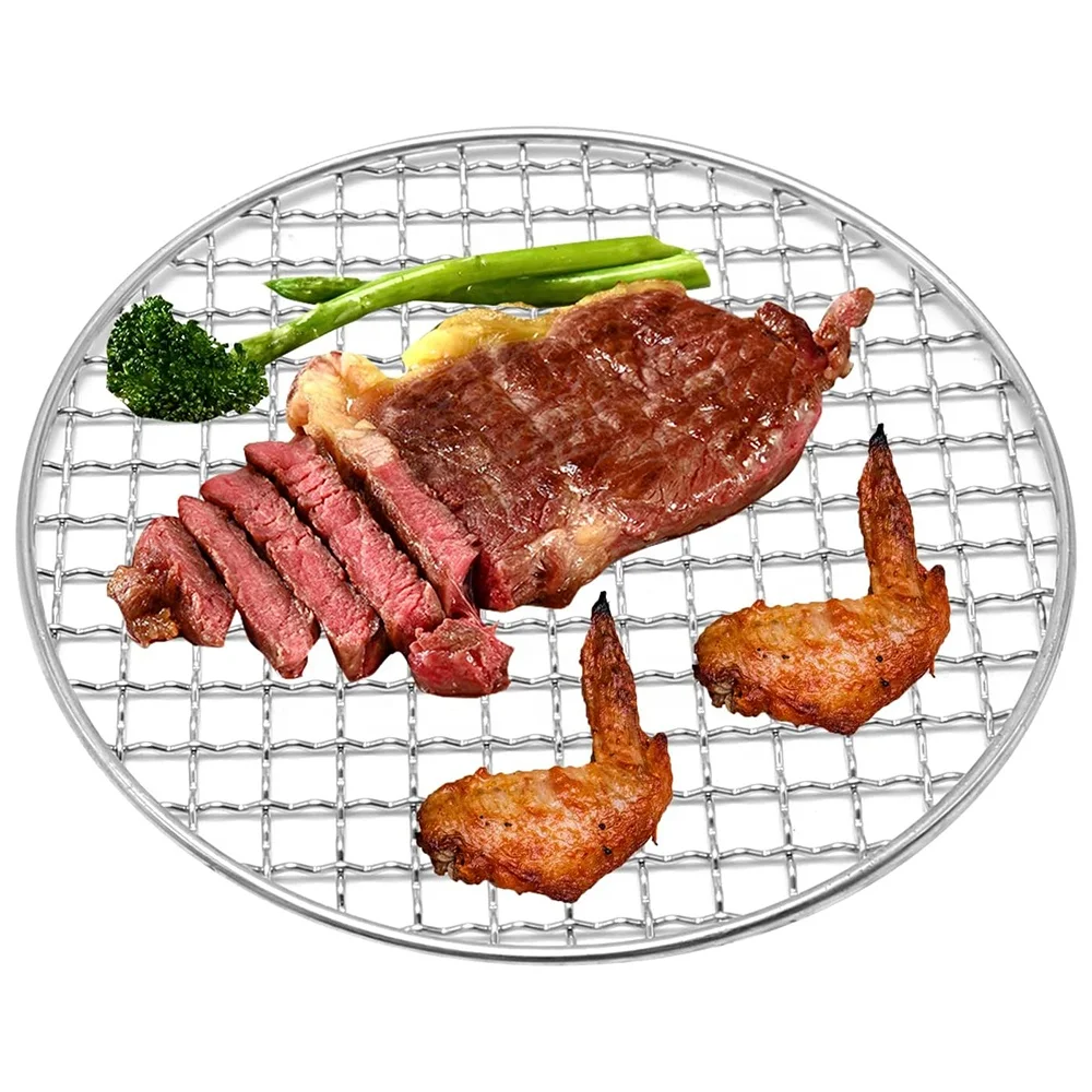 Korea Japan Grill Mesh Portable Stainless Steel 304 Round Barbecue Bbq Grill Grate Net