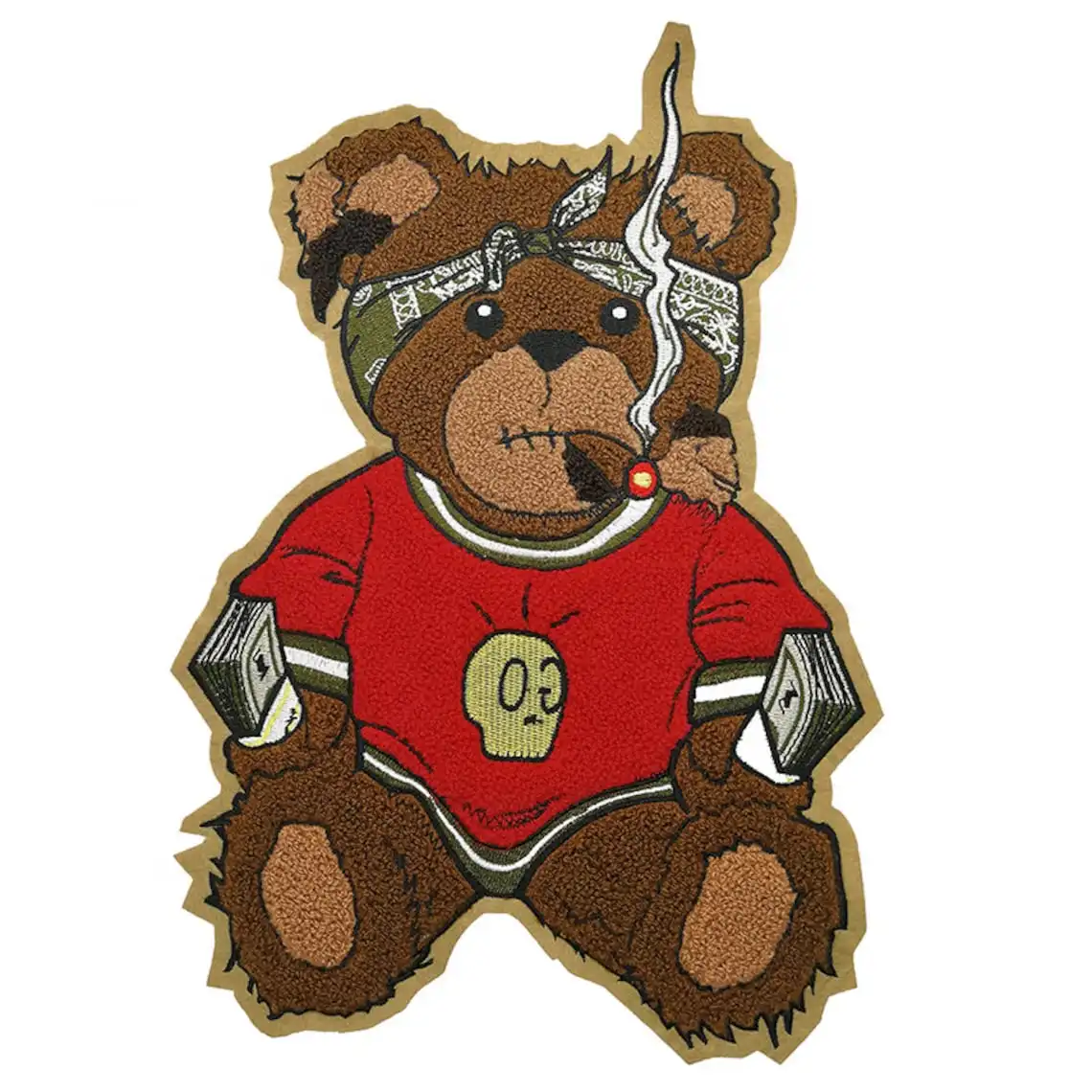 high quality wholesale custom large size chenille embroidery patches for hoodie