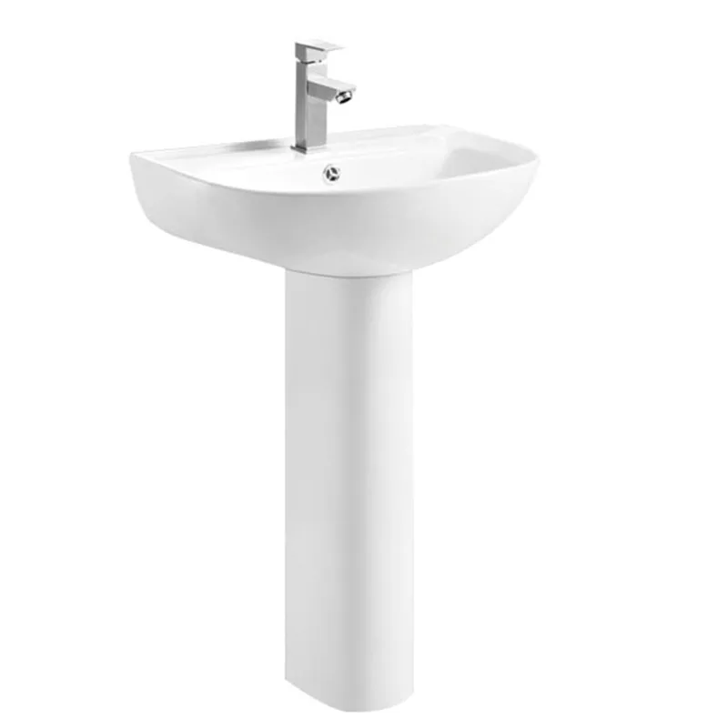 China Sanitary Ware Bathroom Ceramic Two Piece Round Pedestal Basin Sinks