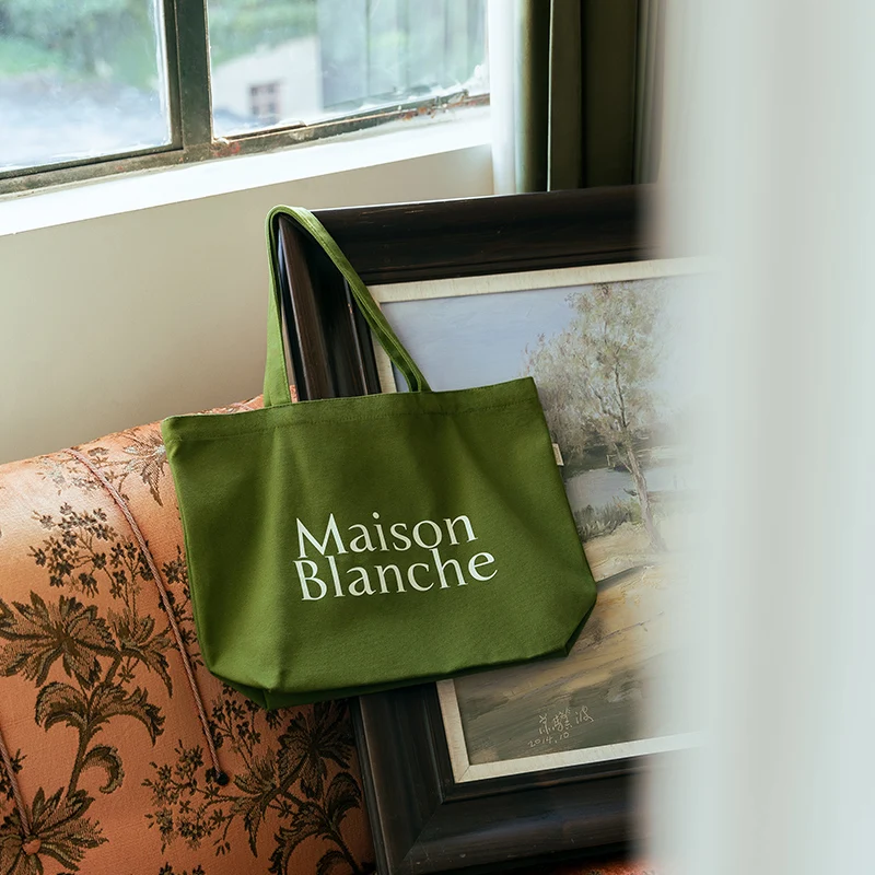 custom logo large spring green color Simple Versatile shopping Bag 100%cotton tote  bag
