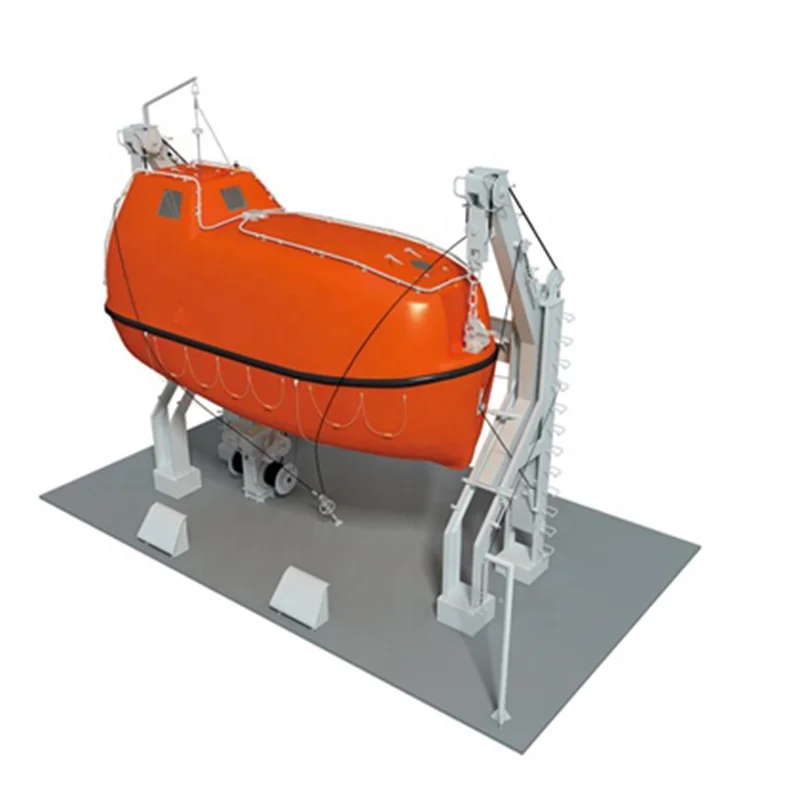 7.50M 60 Persons Passenger F.R.P Totally Enclosed Fire Protected Life / Rescue Boat With Davit