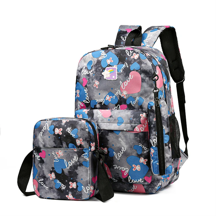 custom black logo print reusable fashion small girl book bag school for 8 year olds