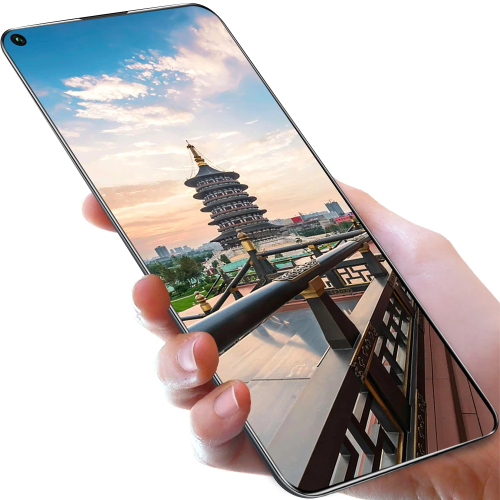  Дешевый телефон S40U 5g мобильный с функцией 7 2 дюймов HD 1440*3040 12 Гб + 512 24MP 48MP 5800 мач Android celulares MTK6889 10 четыре ядра смартфон отпечатков