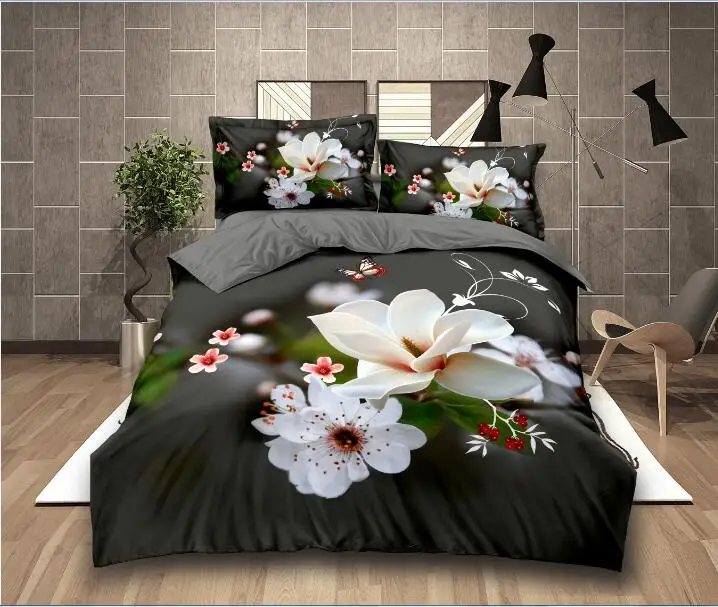 hot sale 3D flower design bed sheet with polyester brushed fabric