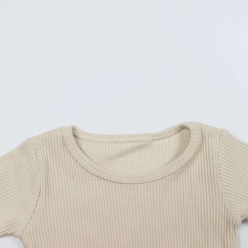 Good Sell 100% Natural Plain Cute Organic Cotton Knit Newborn Bodysuit Baby Romper