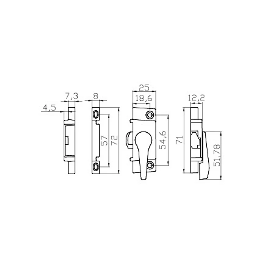 Window Hardware Glass Sliding Sash Fitch American Lock Aluminum Sliding Window Accessories