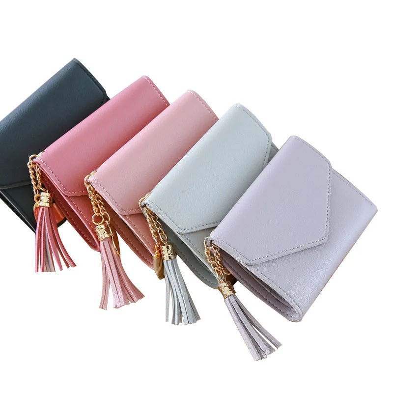 Hot Sale Short Size Waterproof PU Leather Woman Wallet Cute Girls Coin Purse For Small Card For Shopping