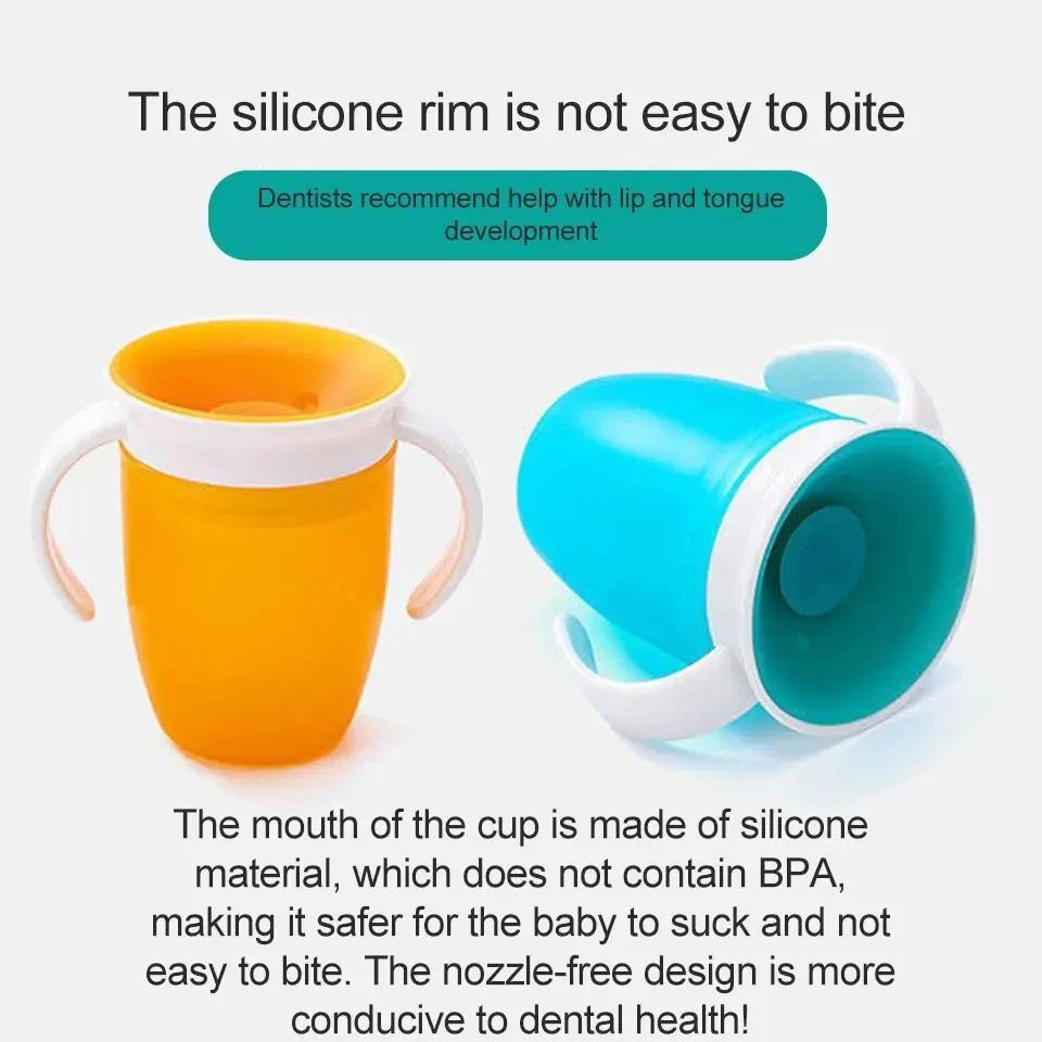 Portable Kids Toddler Duckbill Sippy Water Cup Baby Drinking Cup With Handle 360 Degrees Leak-proof Infants Training Cup