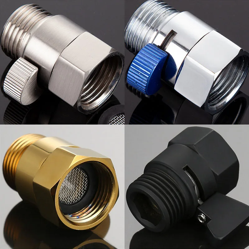 All Copper Hand Held Sprayer Shut Off Stop Switch Shower Bathroom Supply Control Valve Water Reducing Controller Valve