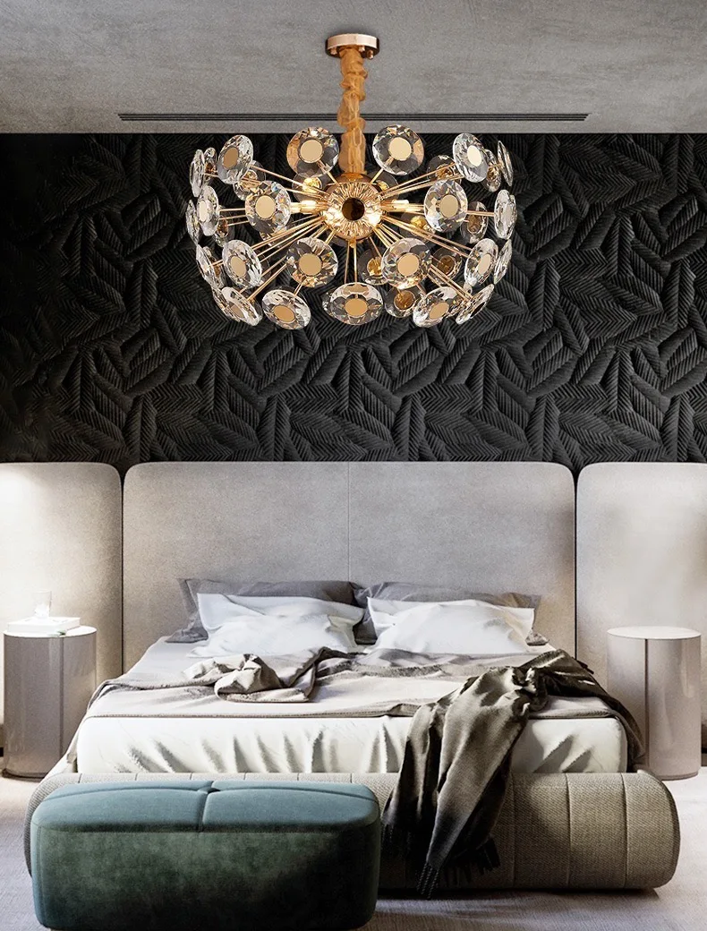 
Postmodern Designer Personality Creative Simple Light Luxury Crystal Chandelier Villa Cafe Living room Dining room Lamp 